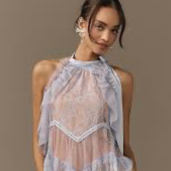 Brand New By Anthropologie Lace Halter Tunic Dress - Picture 6 of 11